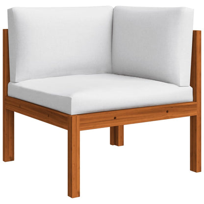 Ten Piece Acacia Patio Lounge Set with White Cushions-3