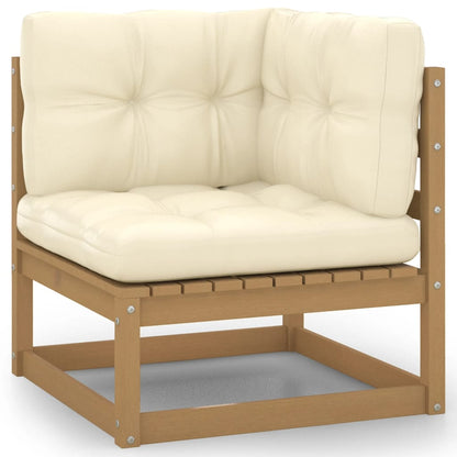 Nine Piece Pinewood Patio Lounge Set with Cushions-3
