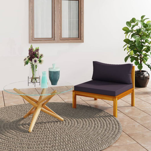Acacia Patio Chair with Dark Gray Cushions-0