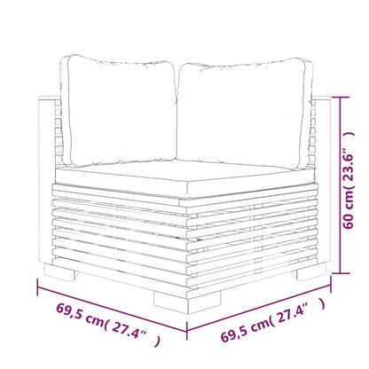 Ten Piece Teak Patio Lounge Set with Grey Cushions-7