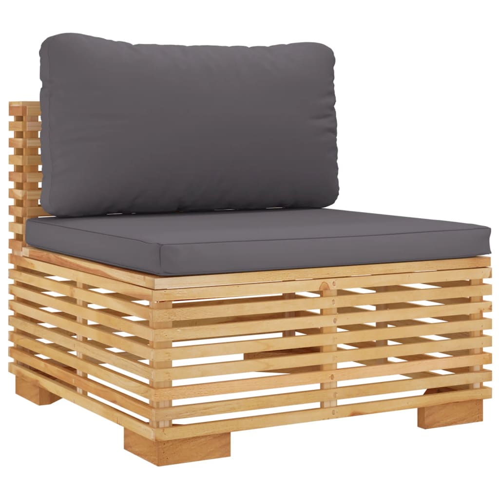 Seven Piece Teak Patio Lounge Set with Cushions-2