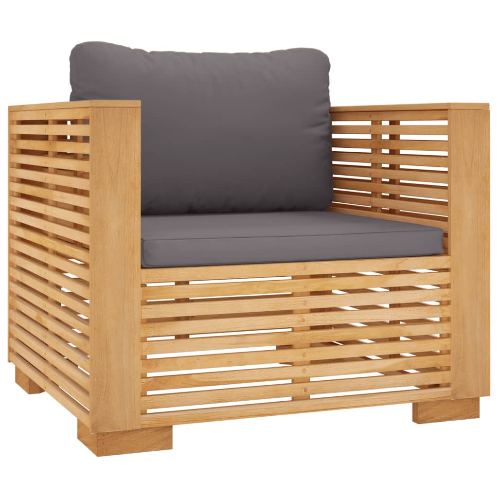Seven Piece Teak Patio Lounge Set with Cushions-4