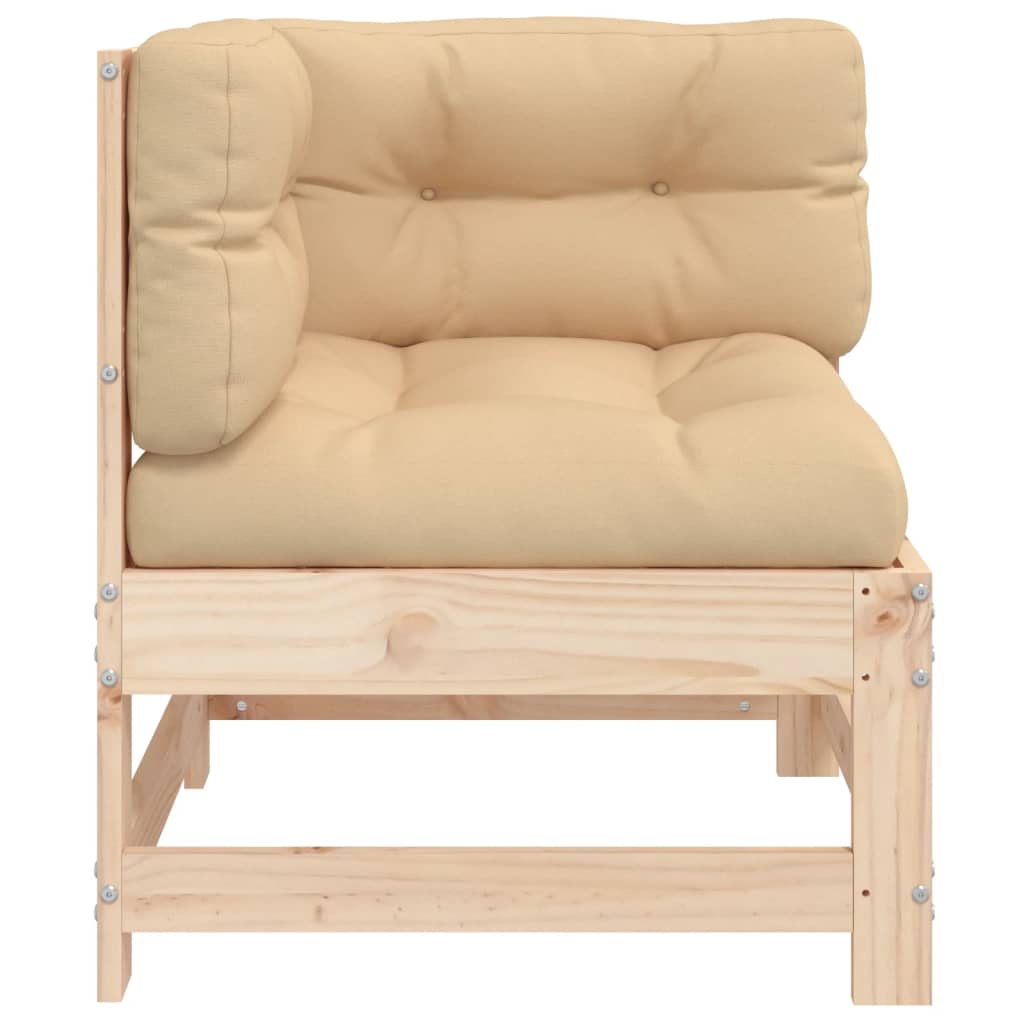 Pinewood Corner Sofa with Oat Cushions-1